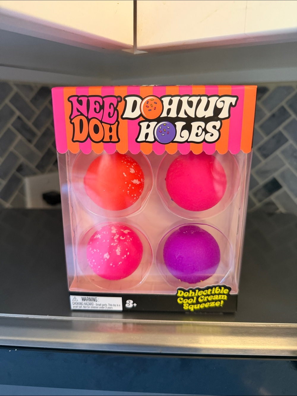 NeeDoh Nut Donut Holes Squeeze Toy - Pink & Purple